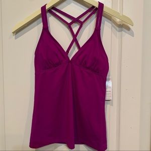 Athleta Strappy Tankini Magenta XXS NWT